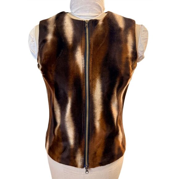 Jordan Women’s Vtg Animal Print Vest Sz. S Full Zip Yellowstone - Picture 1 of 6